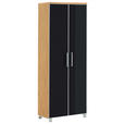 GARDEROBENSCHRANK 71/193/37 cm  - Chromfarben/Eichefarben, Design, Glas/Holz (71/193/37cm) - Novel