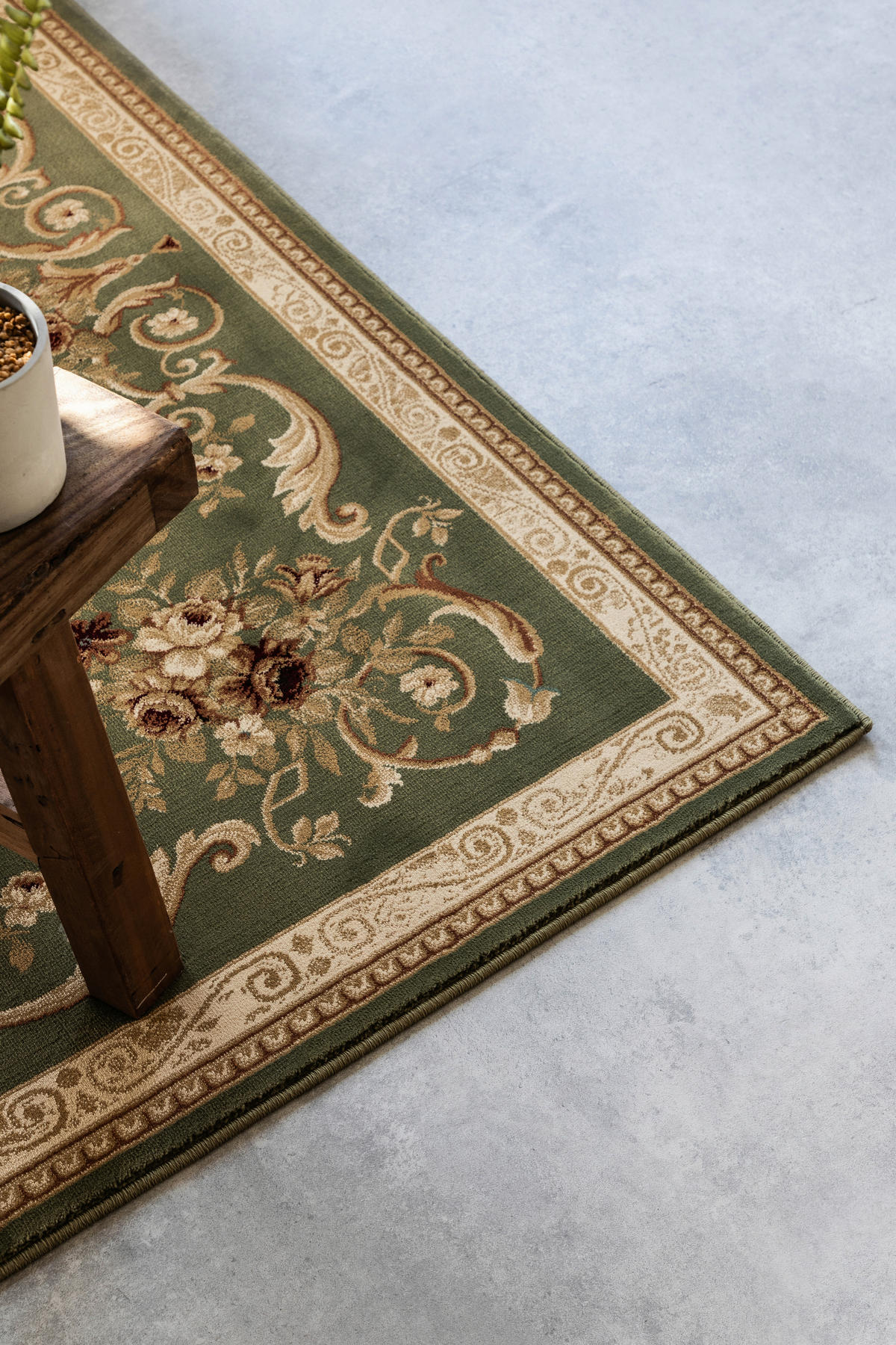 VINTAGE-TEPPICH 80/120 cm Herat Creme, Olivgrün  - Creme/Olivgrün, Basics, Kunststoff/Textil (80/120cm)