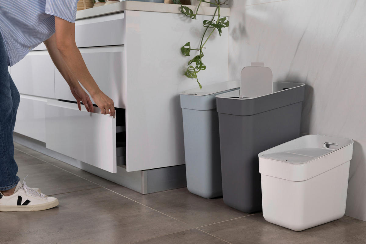 ABFALLEIMER 30 L  - Dunkelgrau/Grau, KONVENTIONELL, Kunststoff (25/55/37cm) - Keter