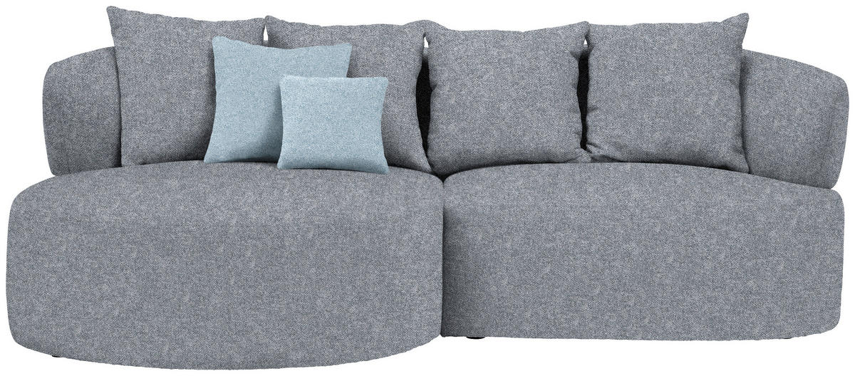 ECKSOFA  in Flachgewebe Dunkelgrau  166/235 cm  - Blau/Dunkelgrau, MODERN, Kunststoff/Textil (166/235cm) - Hom`in
