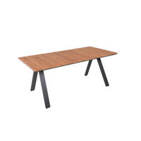 GARTENTISCH  - Anthrazit/Braun, Basics, Holz/Metall (90/74/180cm) - Gardenson