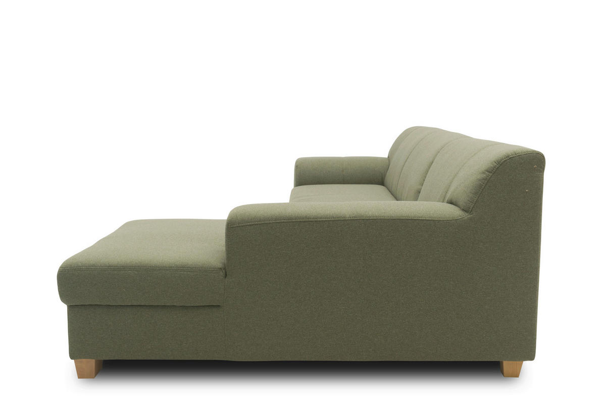 ECKSCHLAFSOFA TINOS Grün Webstoff  - Beige/Grün, Basics, Textil (273/157cm) - MID.YOU