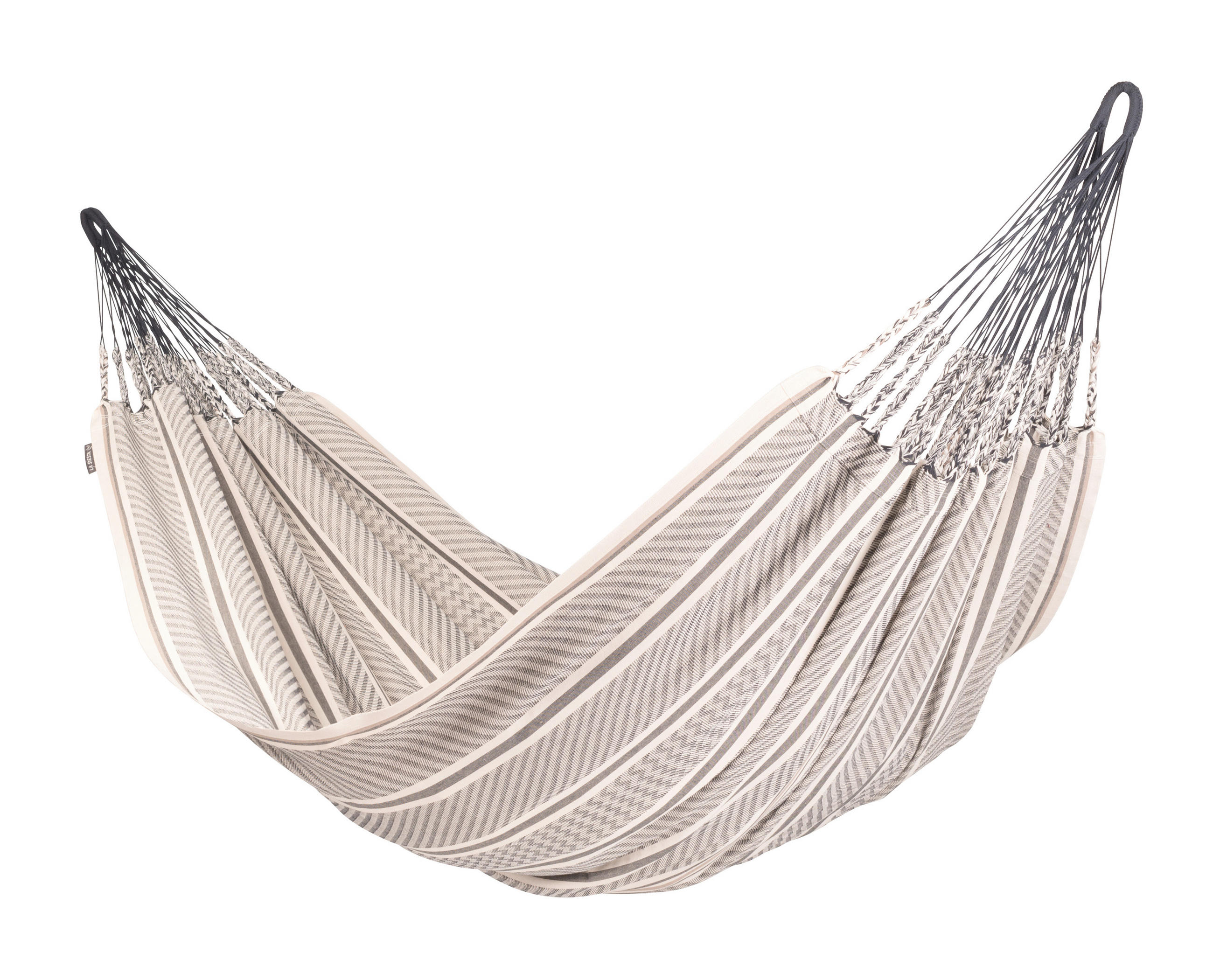 La Siesta Hängematte Kingsize Organic Cotton Grau, Weiß, Hellgrau, Dunkelgrau 180x400 cm