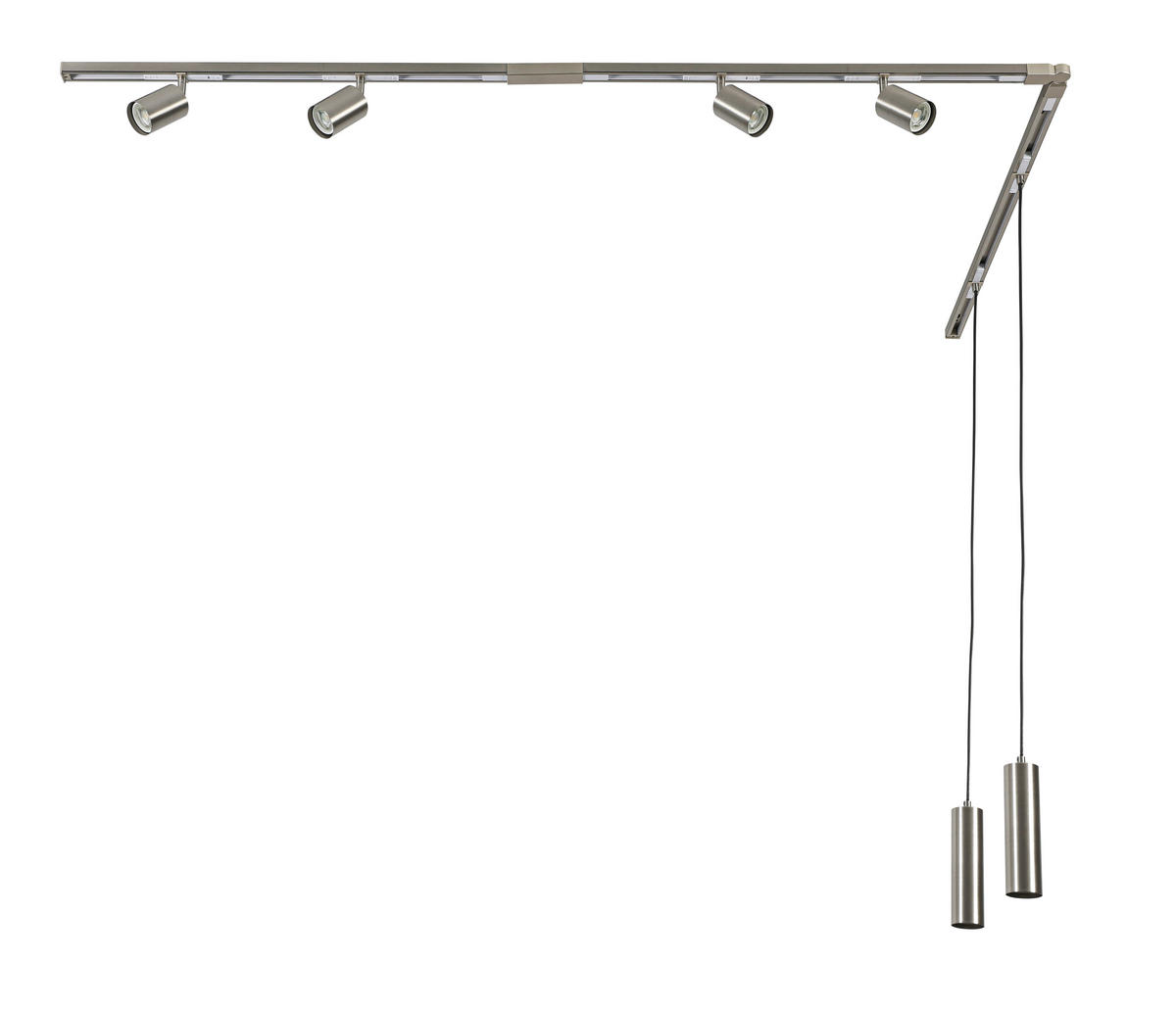 SCHIENENSYSTEM 210/5,5/14 cm  - Nickelfarben, Trend, Kunststoff/Metall (210/5,5/14cm) - Collett's Monde