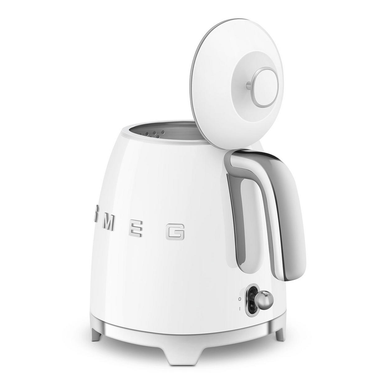 WASSERKOCHER 0,8 l  - Weiß Hochglanz, Design, Metall (22,3/24,8/17,1cm) - SMEG