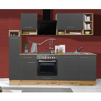 KÜCHENLEERBLOCK 250 cm   in Grau  - Wildeiche/Edelstahlfarben, Basics, Holzwerkstoff/Metall (250cm) - Respekta