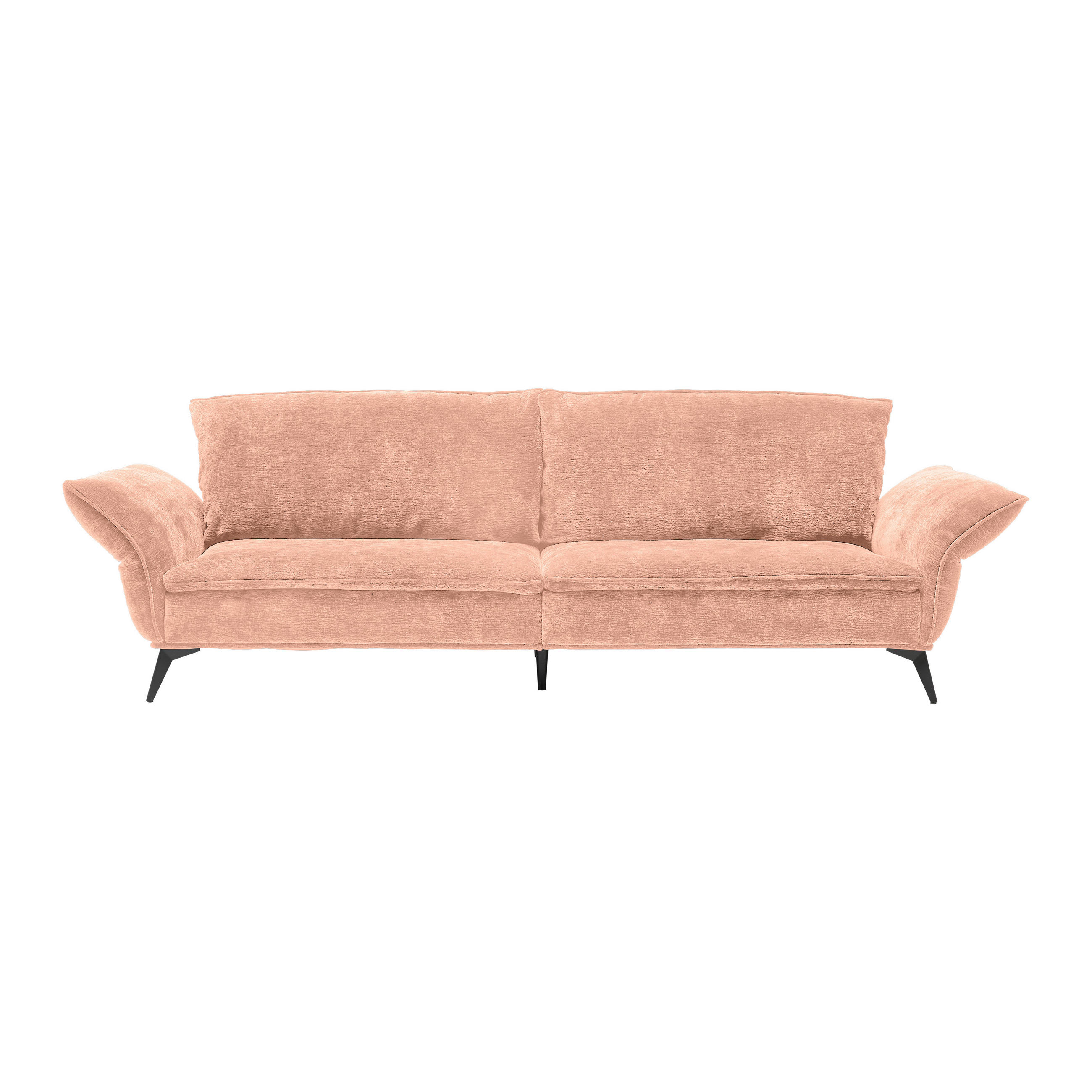 MEGASOFA Flachgewebe Altrosa  - Schwarz/Altrosa, Modern, Textil/Metall (272/87/107cm) - MID.YOU