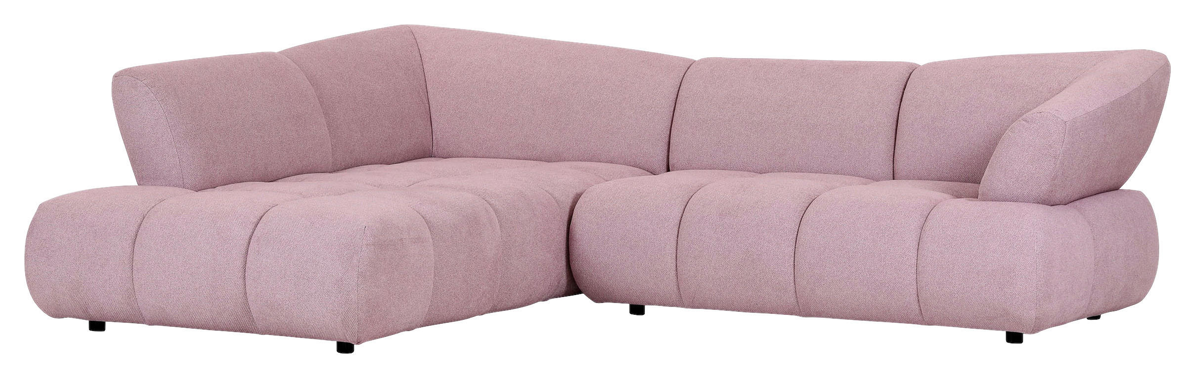 HÖRNSOFFA i velour gammelrosa  - svart/gammelrosa, Design, textil/plast (220/283cm) - MID.YOU