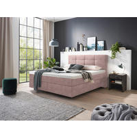 BOXSPRINGBETT 160/200 cm  Altrosa  - Chromfarben/Altrosa, Konventionell, Kunststoff/Textil (160/200cm) - Voleo