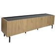 LOWBOARD LINO in 181/50/40 cm - Eichefarben/Schwarz, Design, Holzwerkstoff/Metall (181/50/40cm) - Xora