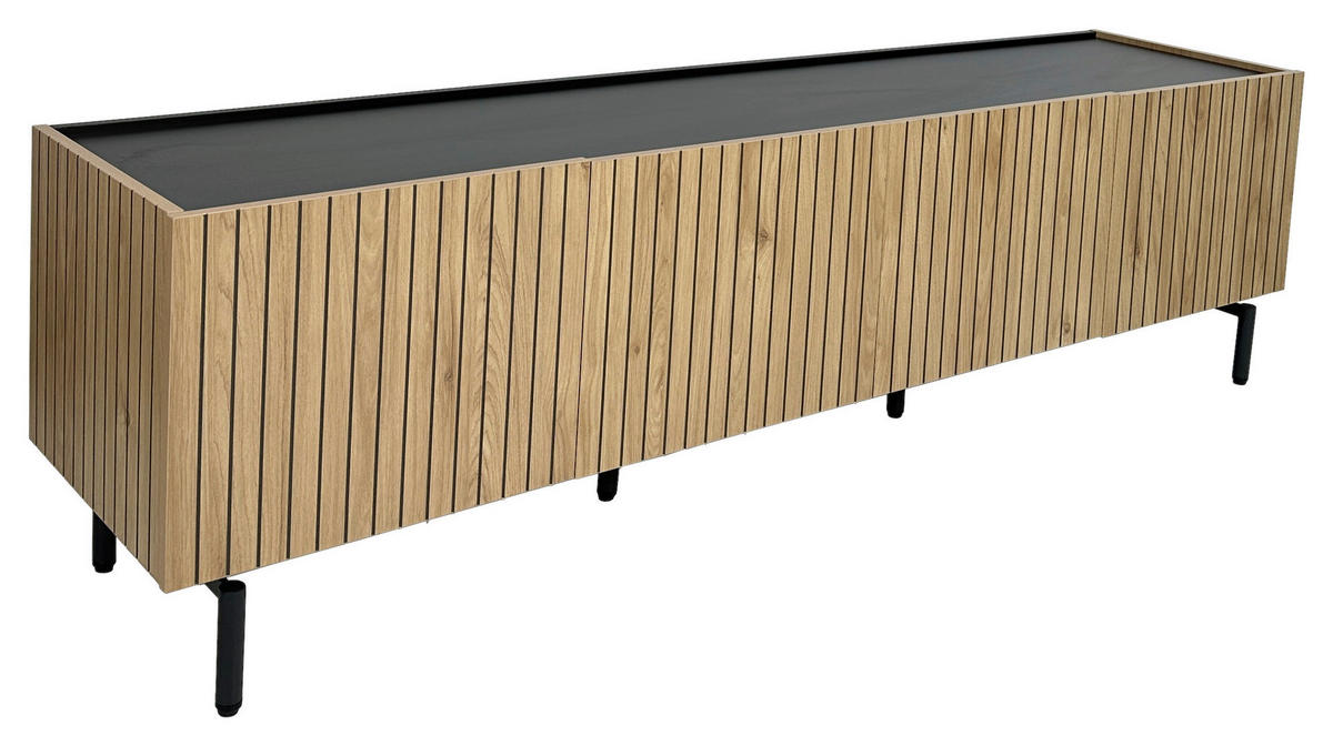 TV-BÄNK LINO  i 181/50/40 cm  - svart/ekfärgad, Design, metall/trämaterial (181/50/40cm) - Xora