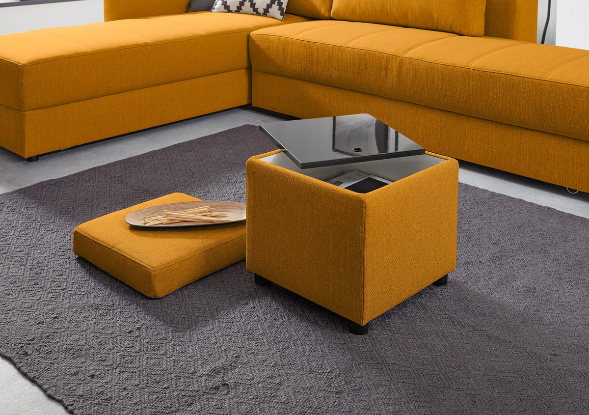 SITZBOX Uni  - Gelb/Schwarz, Design, Kunststoff/Textil (45/47/45cm) - LOOKS by W.Joop