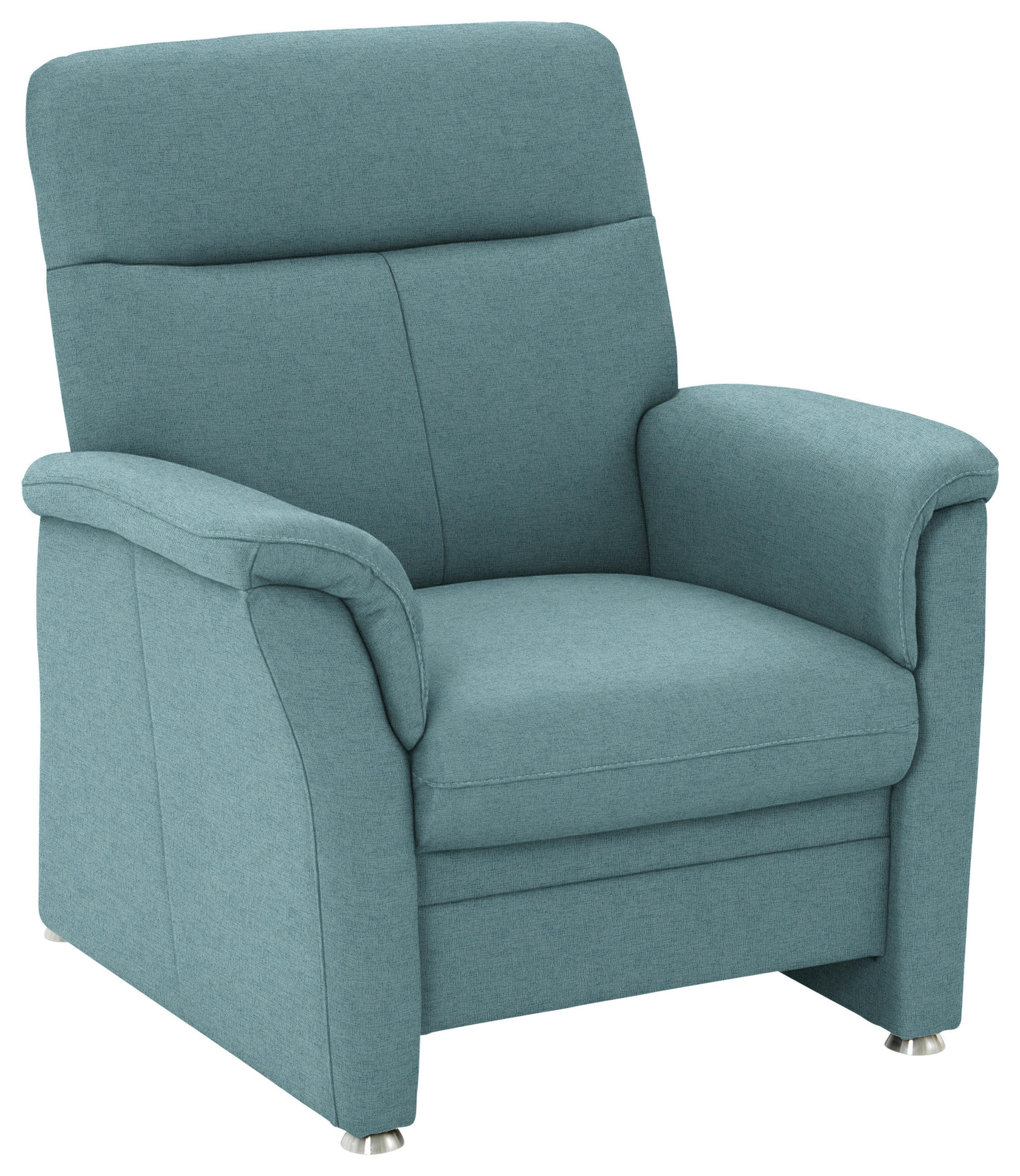 SESSEL Flachgewebe Hellblau  - Alufarben/Hellblau, Konventionell, Textil/Metall (90/100/89cm) - Beldomo Comfort