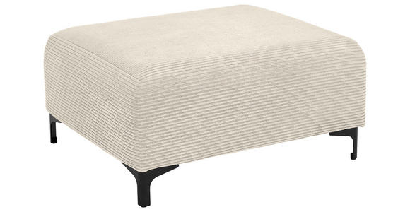 HOCKER in Textil Beige  - Beige/Schwarz, KONVENTIONELL, Textil/Metall (99/46/77cm) - Carryhome