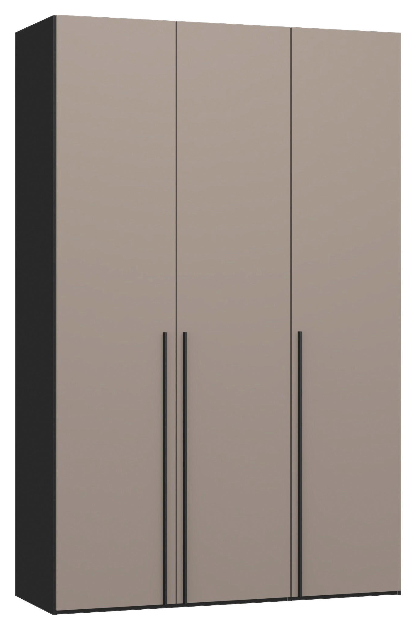 DREHTÜRENSCHRANK 152/236/59 cm,  in Schwarz, Hellbraun, 3-türig  - Hellbraun/Schwarz, Design, Holzwerkstoff/Metall (152/236/59cm) - Jutzler
