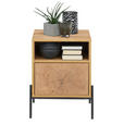 NACHTSCHRANK 44/55/40 cm  - Eichefarben/Schwarz, Design, Holzwerkstoff/Metall (44/55/40cm) - Carryhome