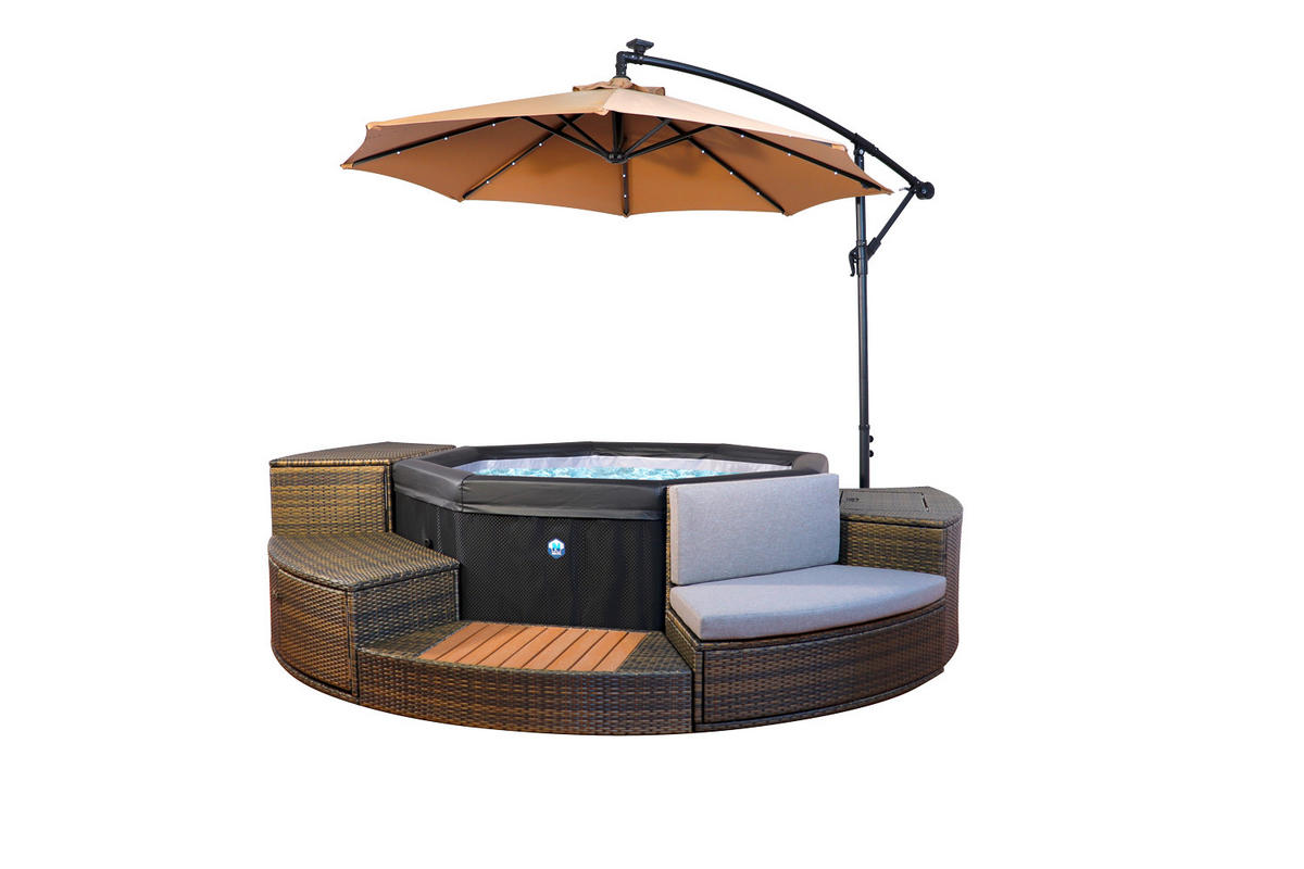 WHIRLPOOL NETSPA OCTOPUS 290/73 cm  - Schwarz, Basics, Leder/Kunststoff (290/73cm)