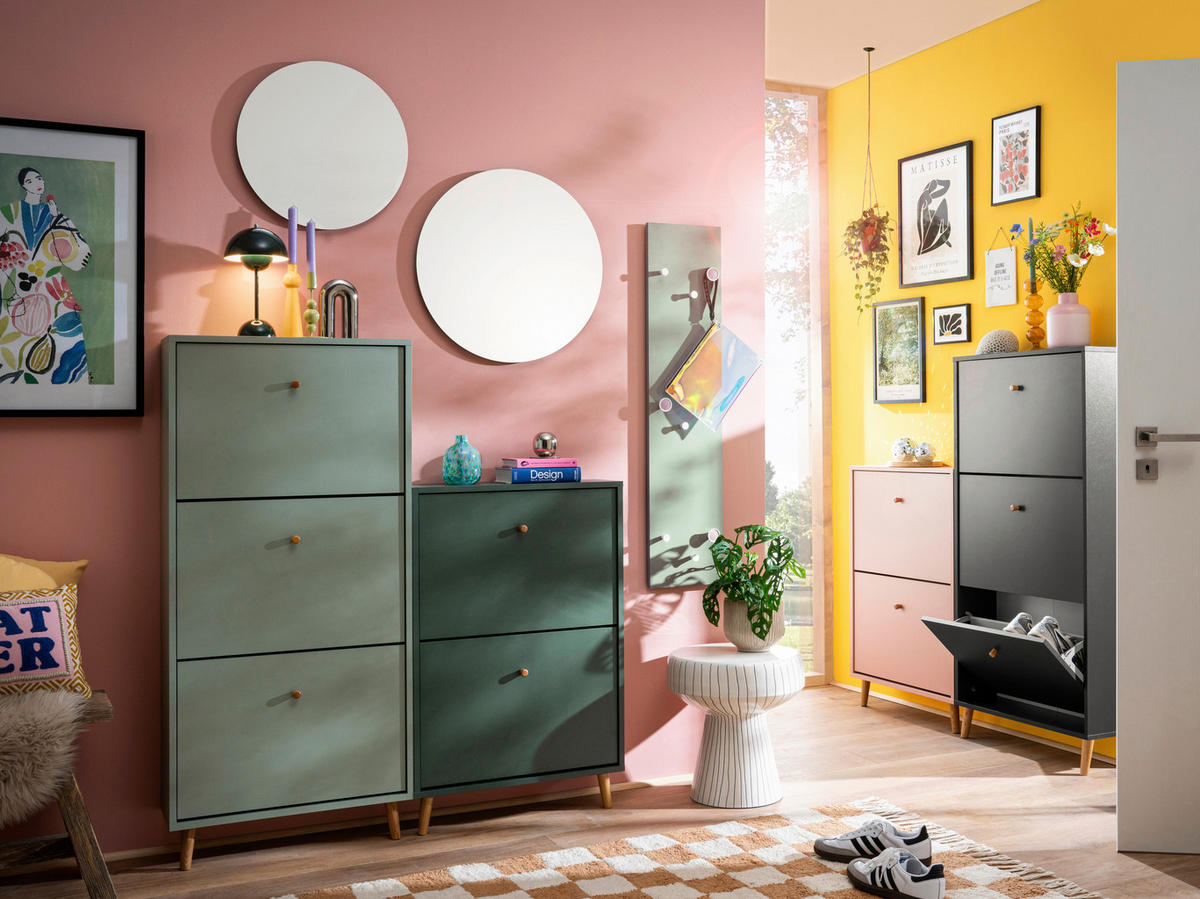 SCHUHKIPPER  in 59,8/92,2/19,55 cm  - Aprikose, Design, Holz/Holzwerkstoff (59,8/92,2/19,55cm) - MID.YOU