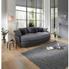 MEGASOFA in Lederlook, Mikrofaser Grau  - Schwarz/Grau, Lifestyle, Textil (238/80/140cm) - MID.YOU