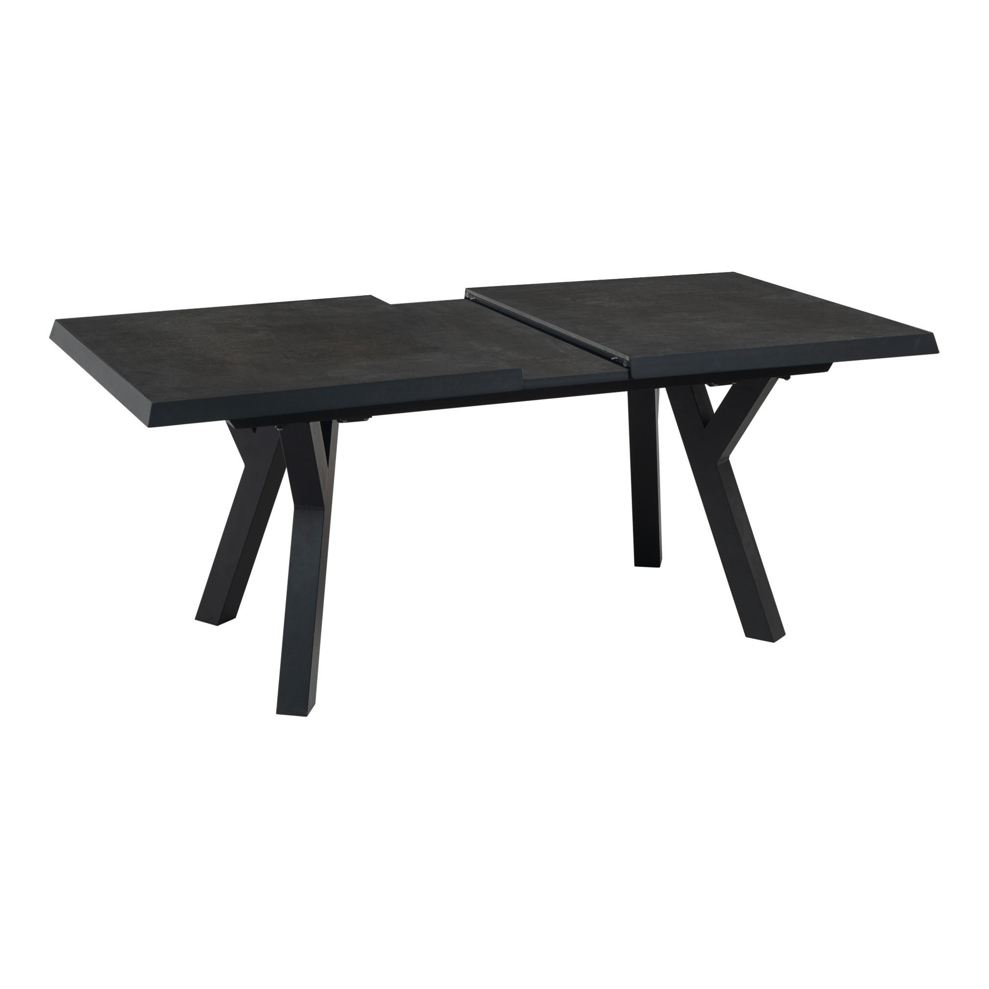 LOUNGETISCH 163-203/93/77 cm Metall, Keramik  - Schieferfarben/Anthrazit, MODERN, Keramik/Metall (163-203/93/77cm) - Ambia Garden