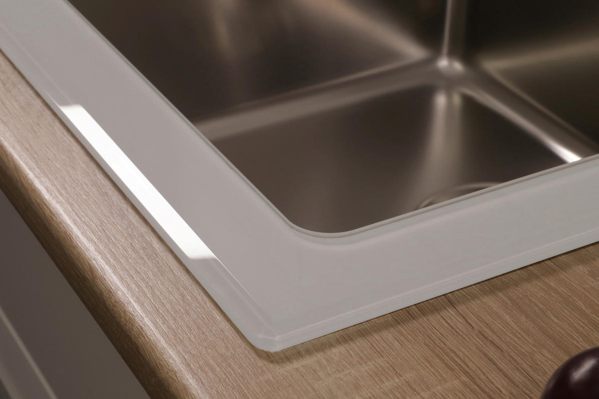 SPÜLE 1720NEWYORK55X53W  - Weiß, Trend, Glas/Metall (55/21/53cm) - Respekta