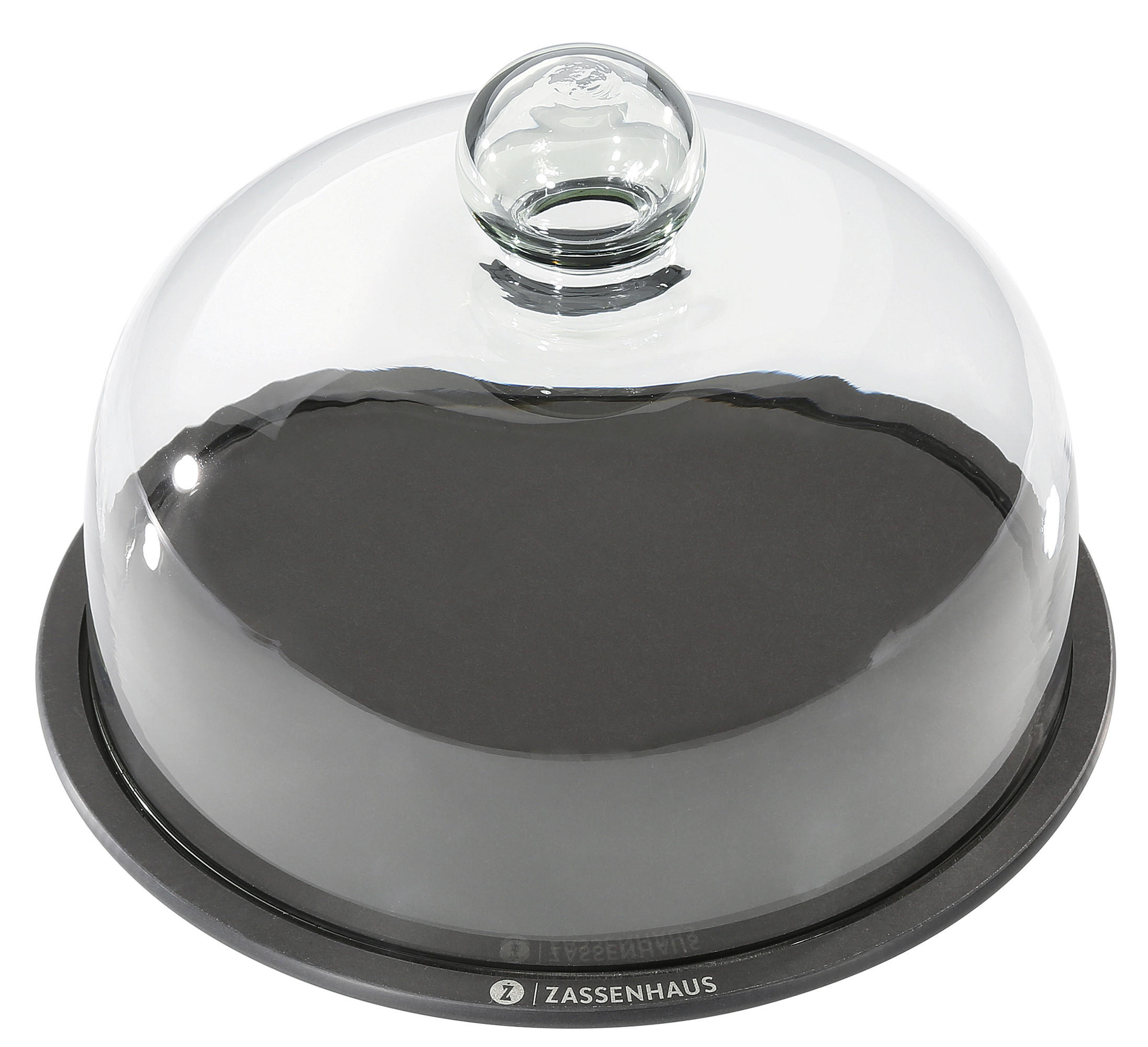 KÄSEGLOCKE - Transparent/Schwarz, Basics, Glas/Papier (23cm) - Zassenhaus