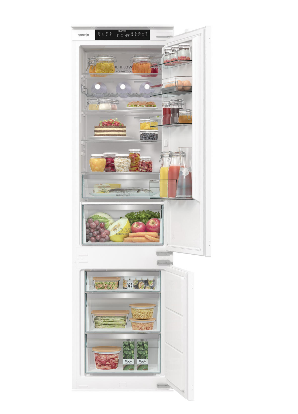 KÜHL-GEFRIER-KOMBINATION NRKI519D61WF  - Weiß, Metall (54/193,2/54,5cm) - Gorenje