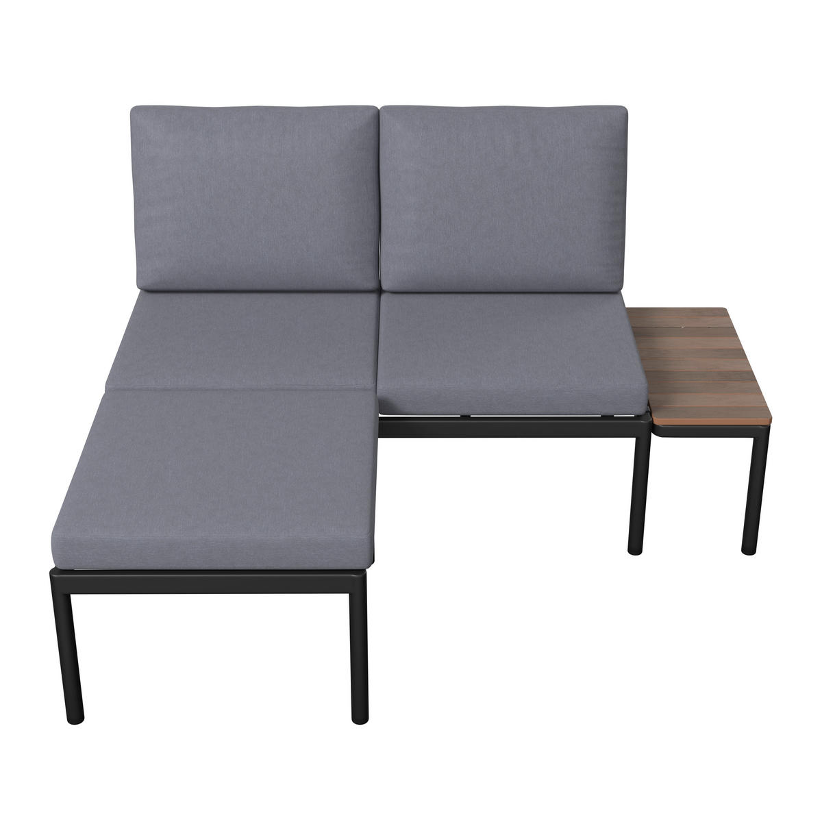 LOUNGEGARNITUR Aluminium  - Dunkelgrau/Naturfarben, MODERN, Kunststoff/Textil (134/70/68cm) - Ambia Garden