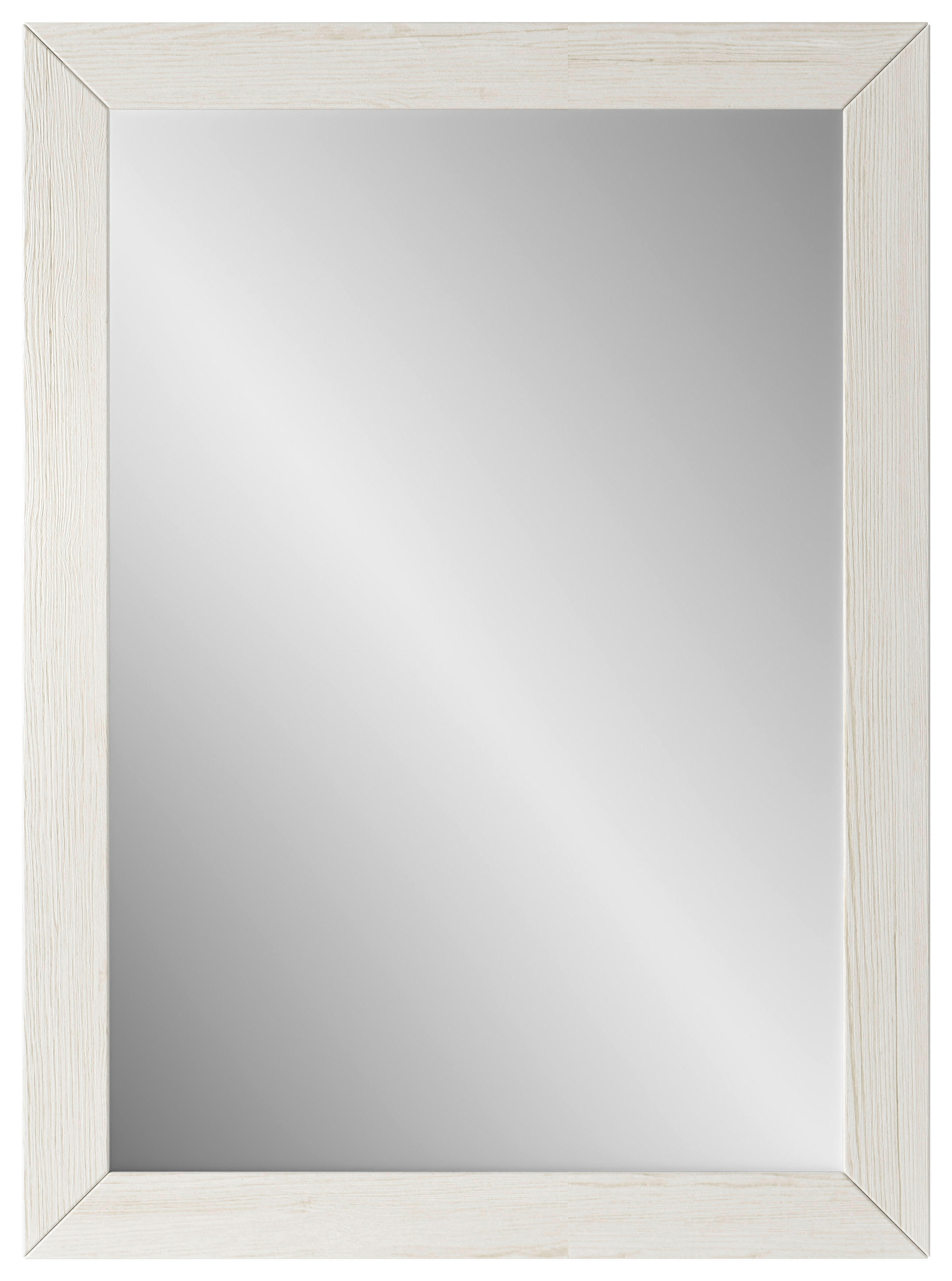 WANDSPIEGEL 100/70/2 cm    - Weiß/Pinienfarben, Basics, Glas/Holzwerkstoff (100/70/2cm) - SetOne by Musterring