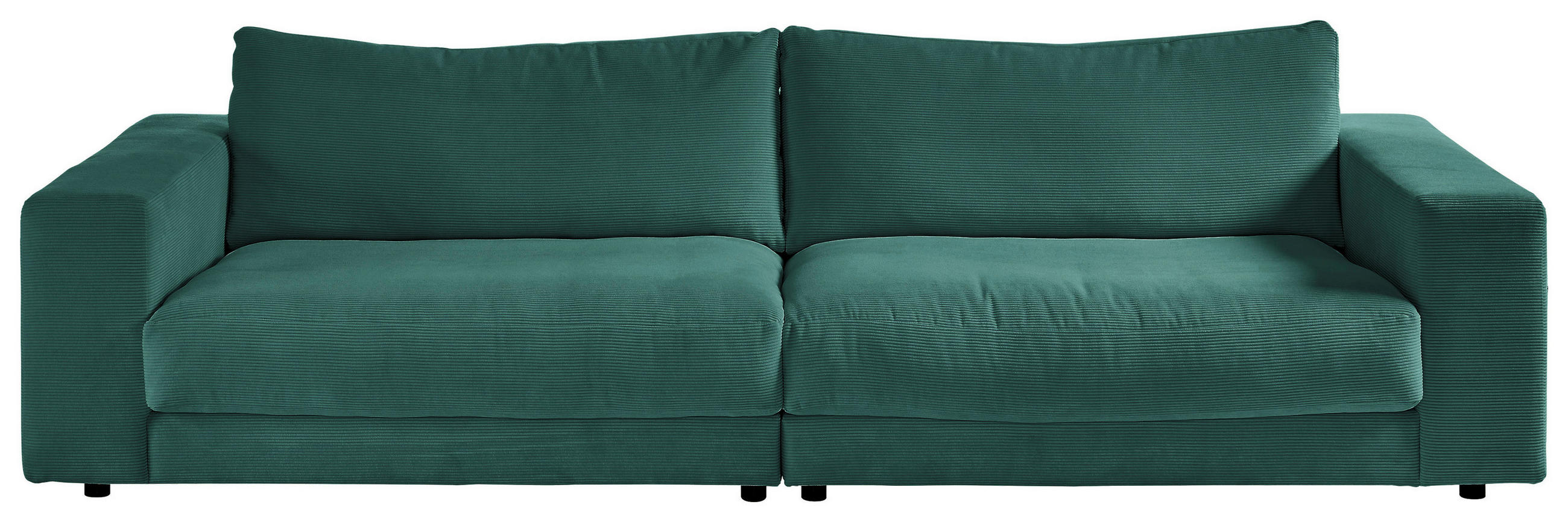 3-SITZER-SOFA in Feincord Grün  - Schwarz/Grün, Design, Kunststoff/Textil (290/86/127cm) - Lomoco