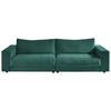 3-SITZER-SOFA in Feincord Grün  - Schwarz/Grün, Design, Kunststoff/Textil (290/86/127cm) - Lomoco