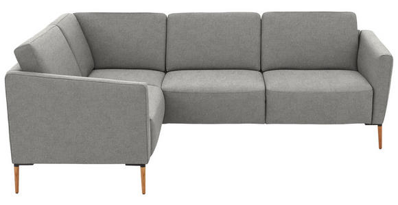 ECKSOFA  in Flachgewebe Hellgrau  189/236 cm  - Eichefarben/Hellgrau, Design, Holz/Textil (189/236cm) - Valnatura