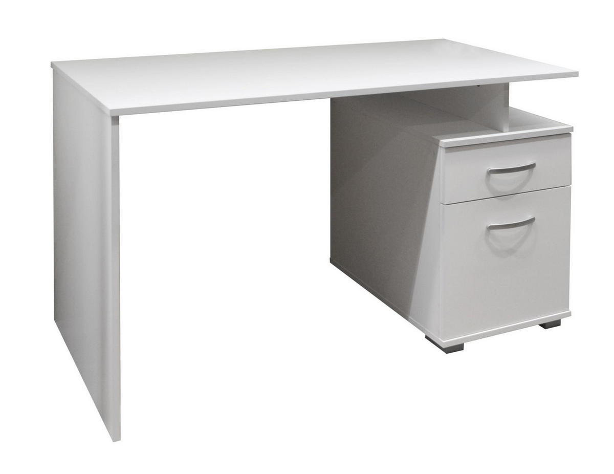 PISAĆI STOL  bijela  drvni materijal  - bijela, Moderno, drvni materijal/metal (120/60/75cm)
