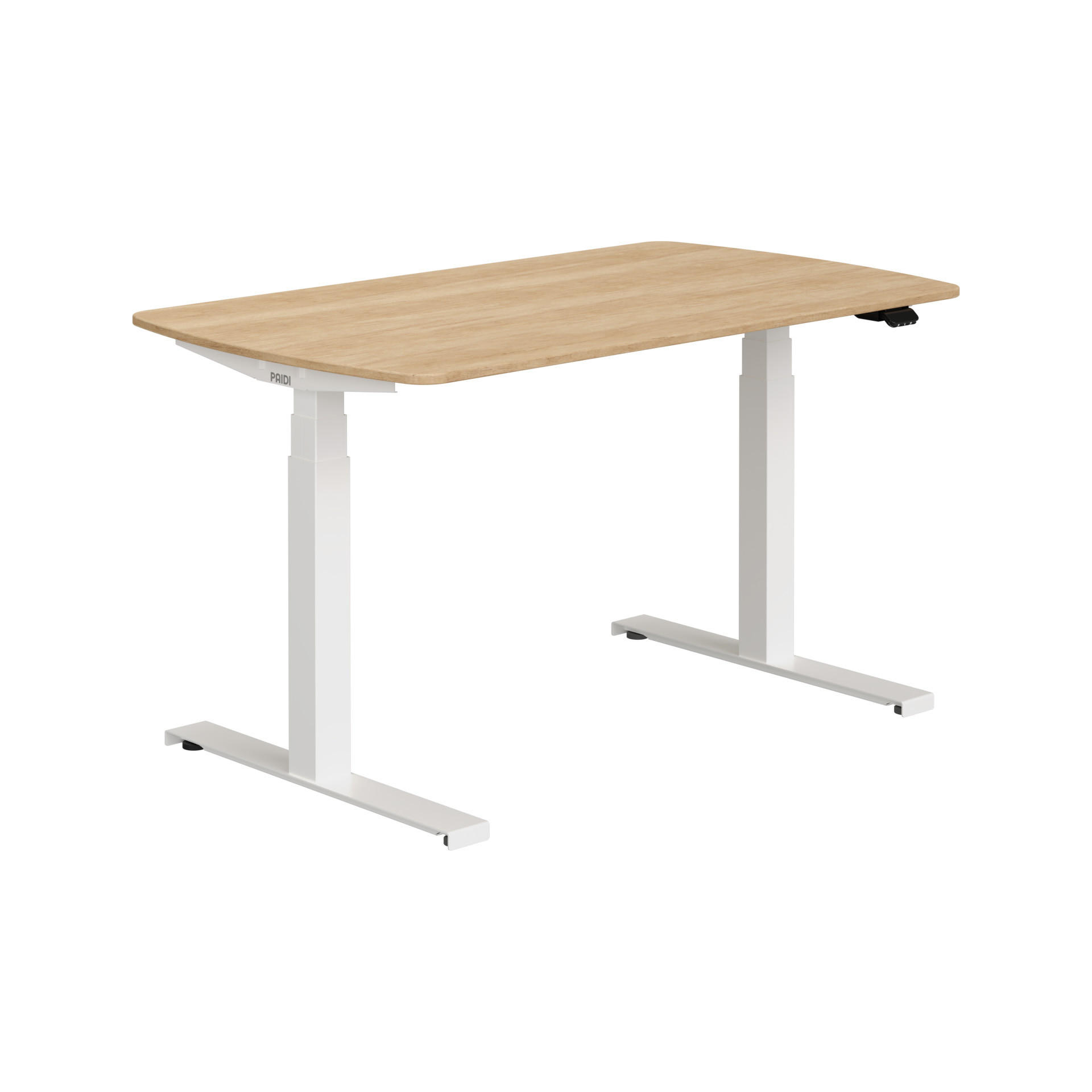 IFJÚSÁGI ÍRÓASZTAL fém, faalapú anyag  - tölgyfa/fehér, Konventionell, faalapú anyag/fém (130/75/62-127cm) - Paidi
