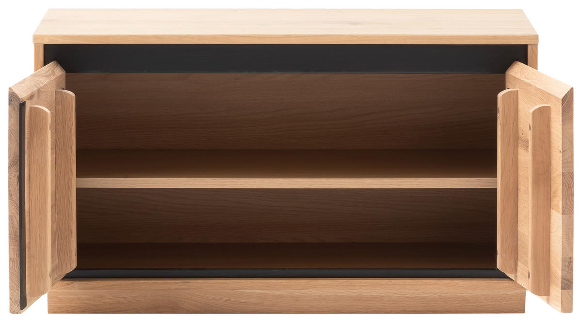 GARDEROBENBANK  in 81/49/40 cm  - Eiche Bianco/Anthrazit, Natur, Holz/Textil (81/49/40cm)