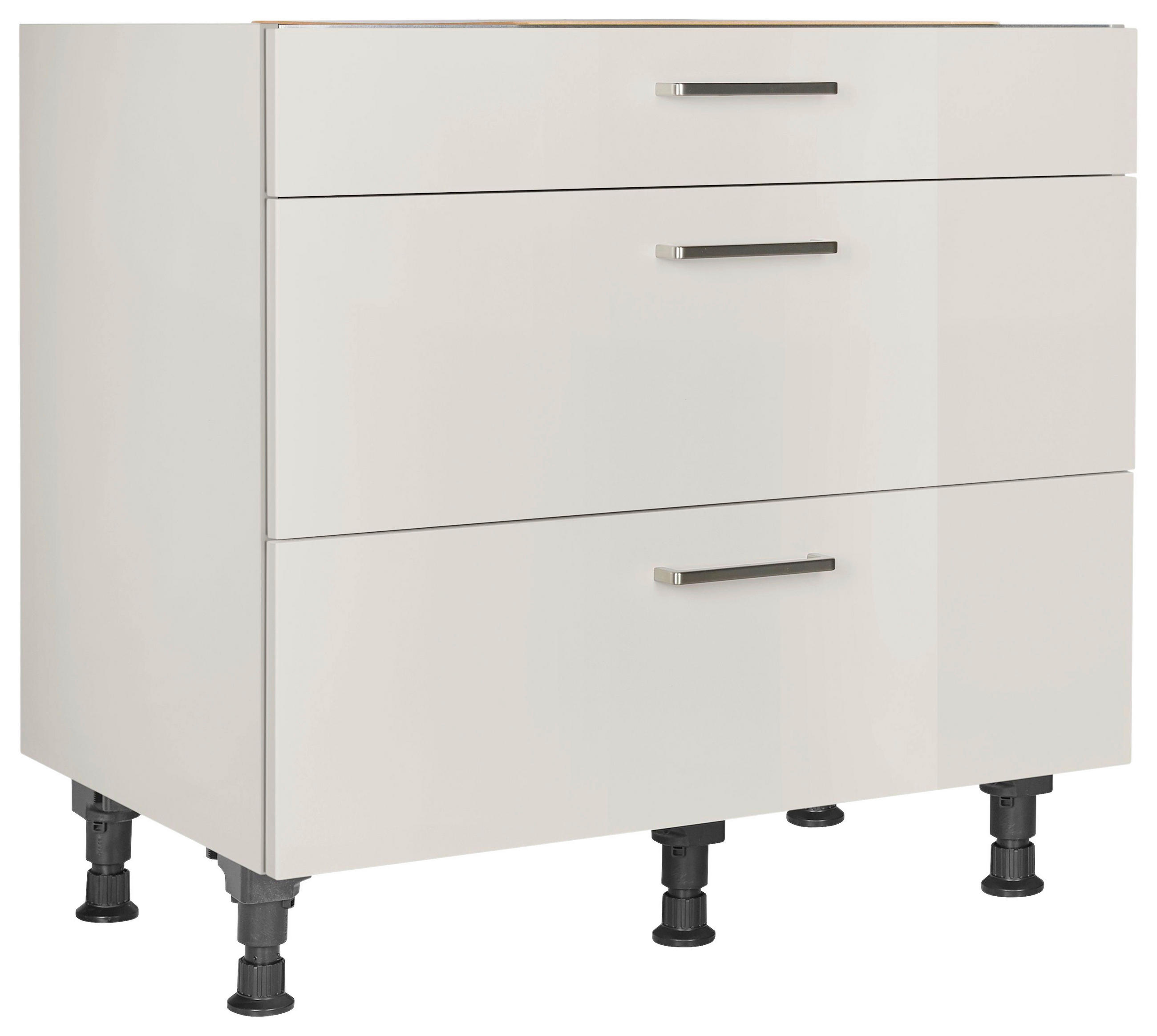 KOCHFELDUMBAUSCHRANK 90/87/56 cm  in Hellgrau  - Edelstahlfarben/Hellgrau, MODERN, Holzwerkstoff/Metall (90/87/56cm) - Nobilia