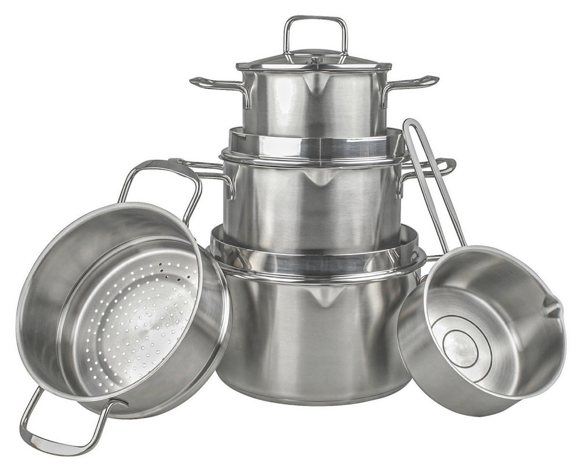 SET DE OALE 5 piese  - culoare inox, Design, sticlă/metal - Chefkoch+Fackelmann
