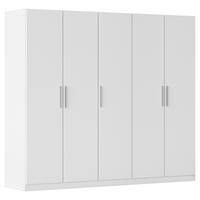 DREHTÜRENSCHRANK 226/197/54 cm,  in Weiß, 5 Tür(en)  - Alufarben/Weiß, KONVENTIONELL, Holzwerkstoff/Kunststoff (226/197/54cm) - home24