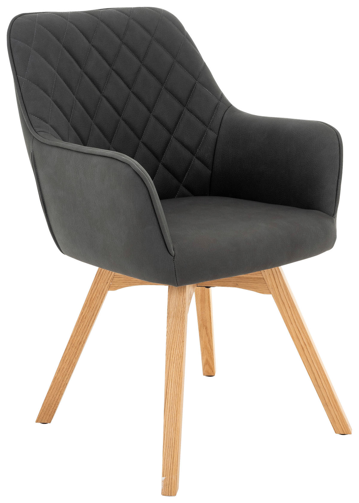 ŽIDLE S PODRUČKAMI, mikrovlákno, šedá, barvy dubu - šedá/barvy dubu, Design, dřevo/textil (57/91/64cm) - Xora