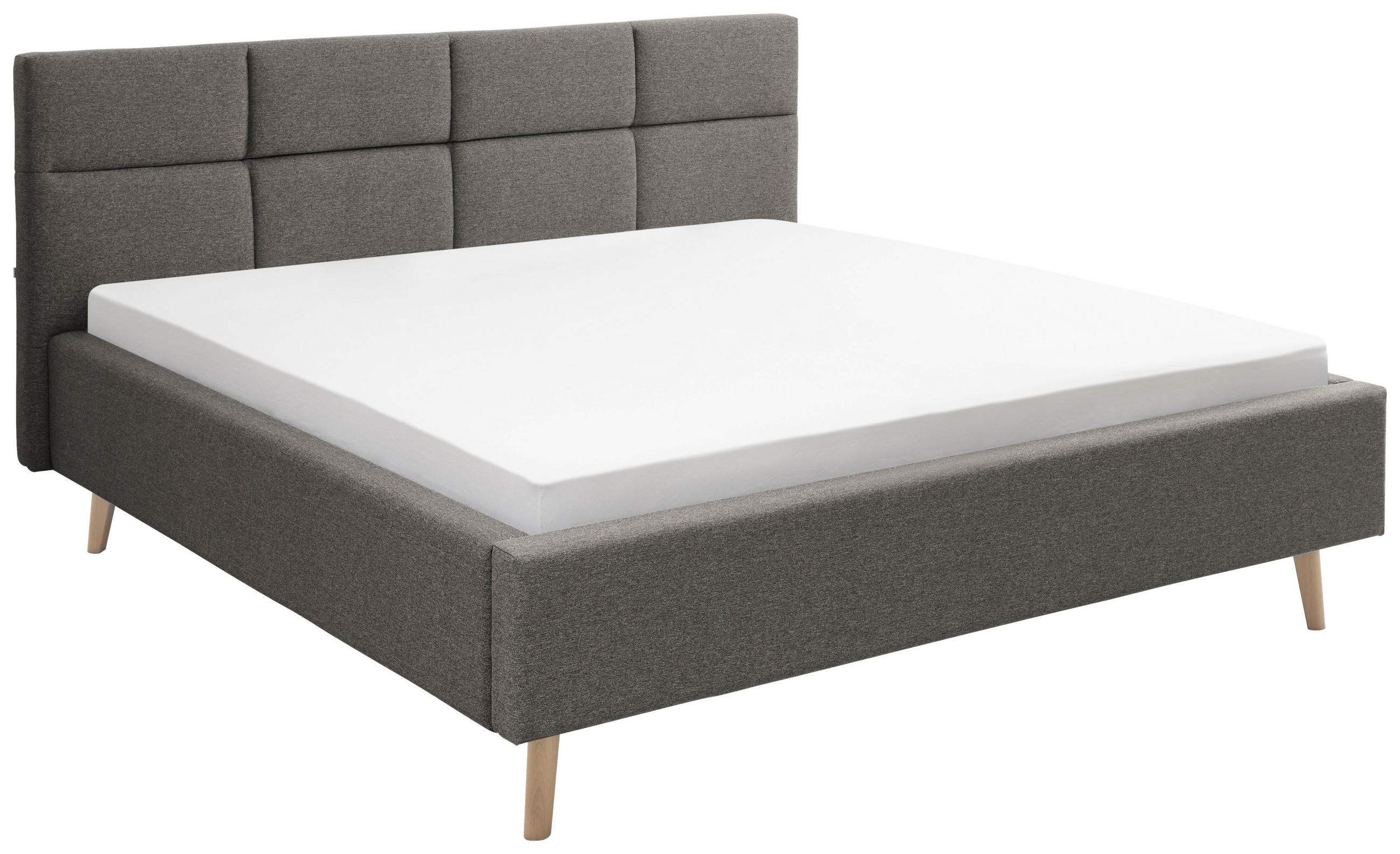 POLSTERBETT 180/200 cm in Anthrazit - Eichefarben/Anthrazit, KONVENTIONELL, Holz/Textil (180/200cm) - SetOne by Musterring