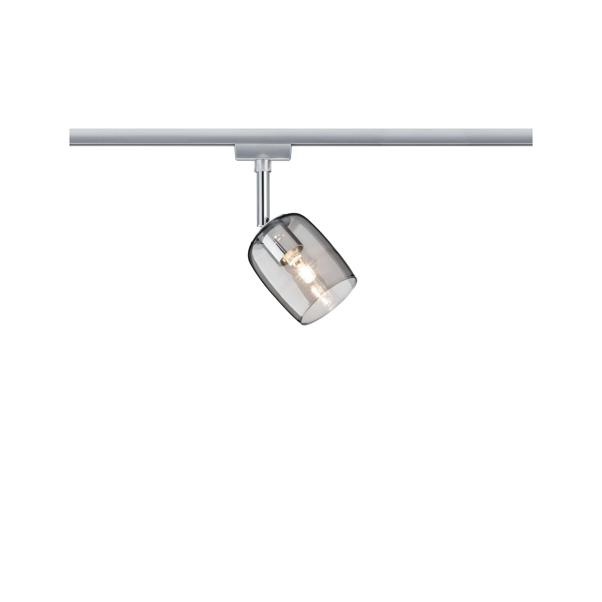 SCHIENENSYSTEM-STRAHLER - Chromfarben, Design, Glas/Metall (7,4/12,8/11,5cm) - Paulmann