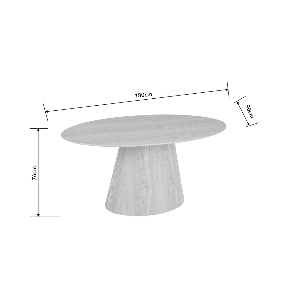 ESSTISCH 180/90/75 cm Echtholz, Nachbildung  Holz, Holzwerkstoff oval Eichefarben  - Eichefarben, Design, Holz/Holzwerkstoff (180/90/75cm) - VanDerken