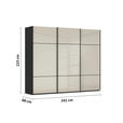 SCHWEBETÜRENSCHRANK  in Schwarz, Champagner  - Champagner/Schwarz, KONVENTIONELL, Glas/Holzwerkstoff (242/223/68cm) - Novel