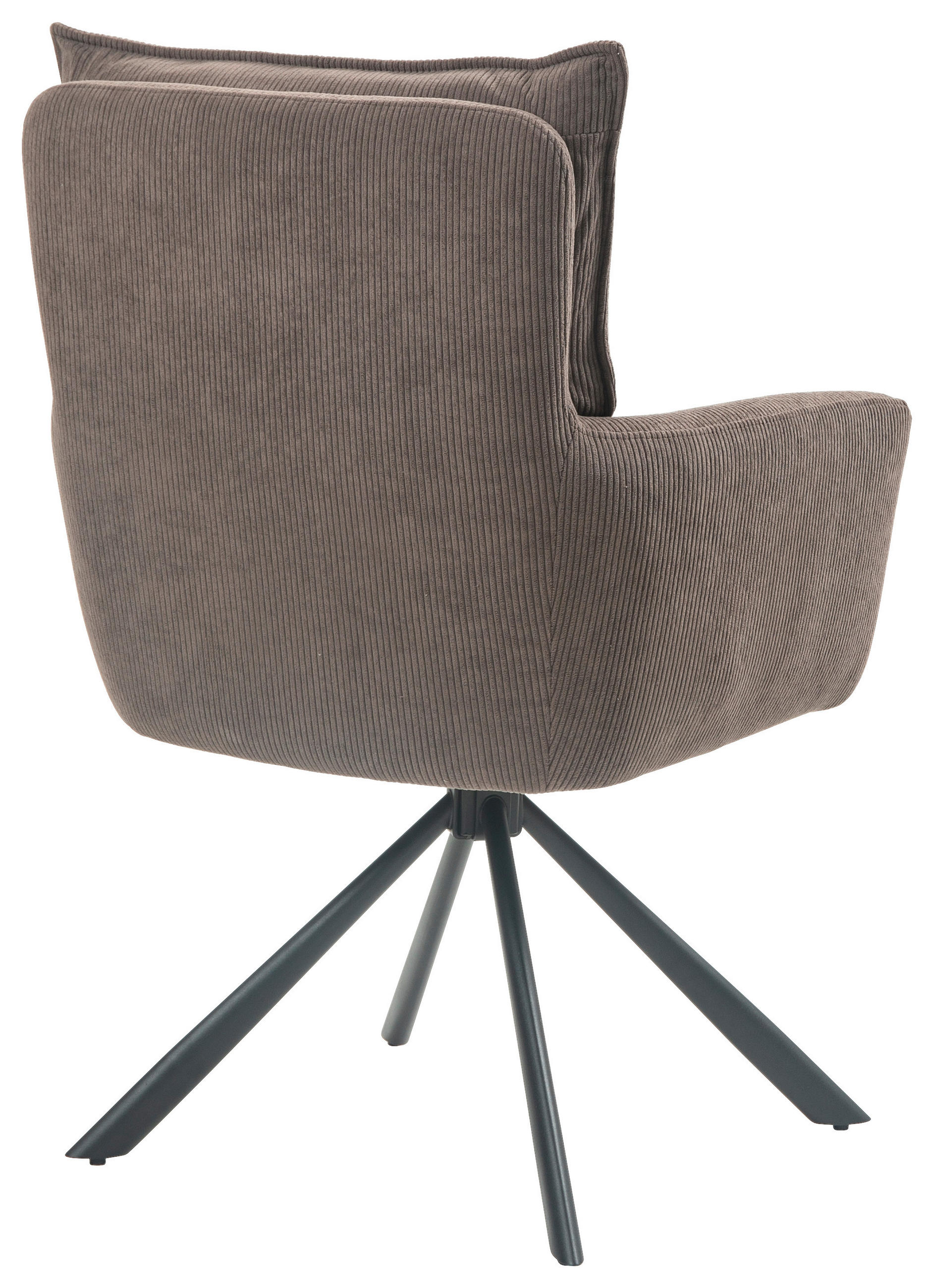 ARMLEHNSTUHL  in Eisen Cord  - Dunkelbraun/Schwarz, Design, Textil/Metall (60/95/67cm) - Novel