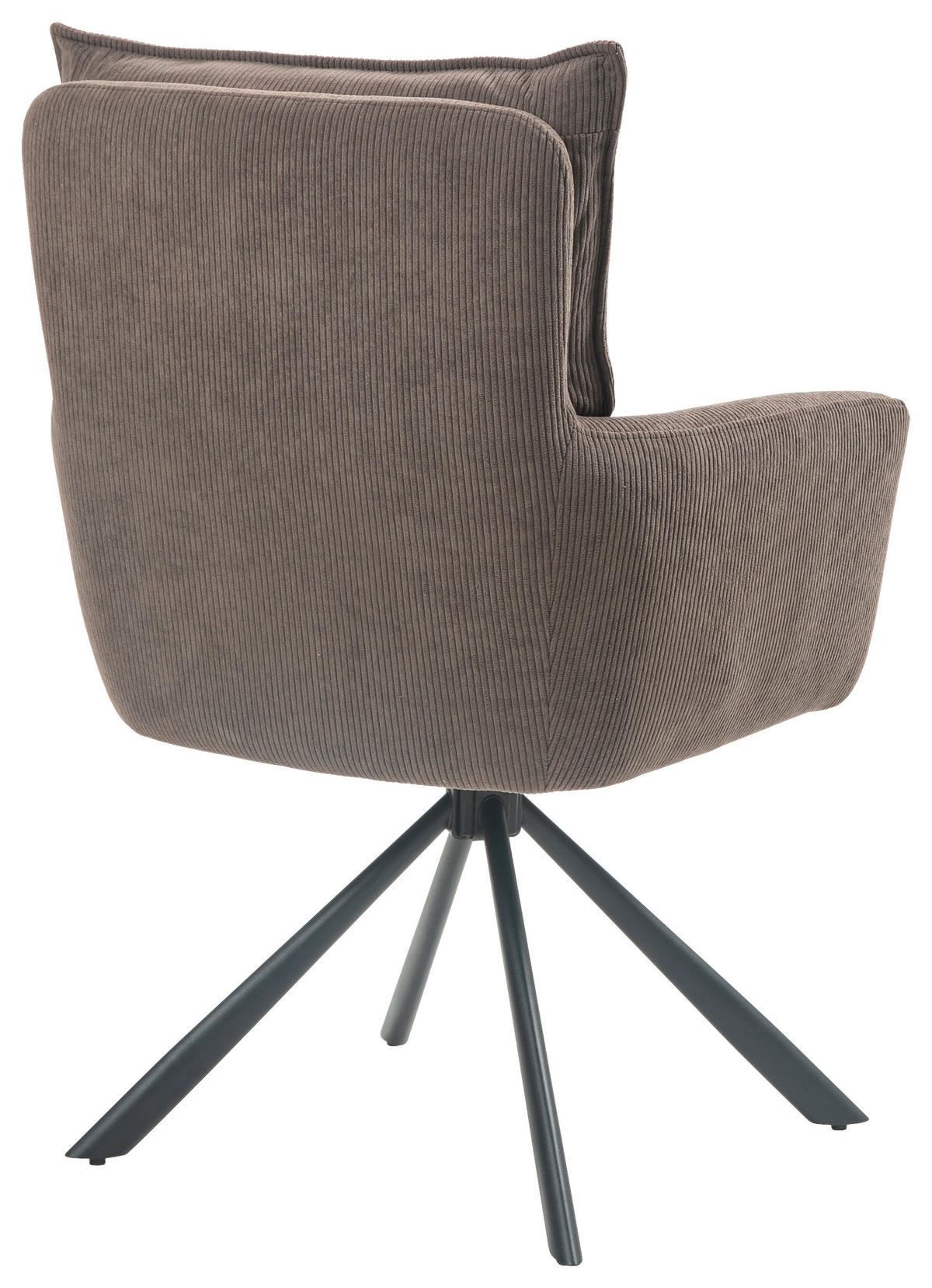 ARMLEHNSTUHL  in Eisen Cord  - Dunkelbraun/Schwarz, Design, Textil/Metall (60/95/67cm) - Novel
