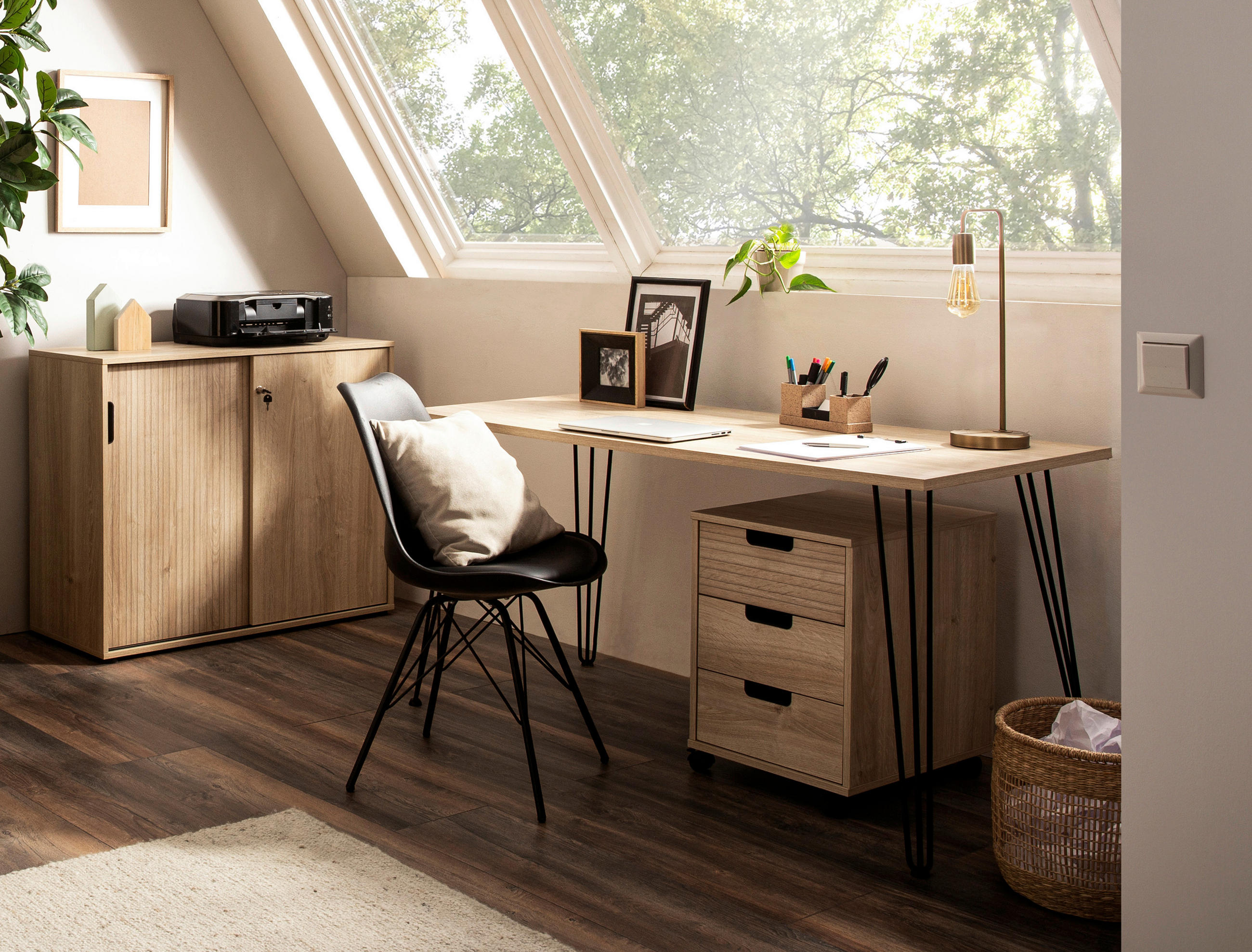 AKTENSCHRANK Eichefarben  - Eichefarben, MODERN, Holzwerkstoff (100,1/83,6/41cm) - MID.YOU