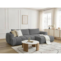 ECKSCHLAFSOFA FUJI Leinenoptik Dunkelgrau  inkl.  - Dunkelgrau/Schwarz, MODERN, Kunststoff/Textil (292/160cm)