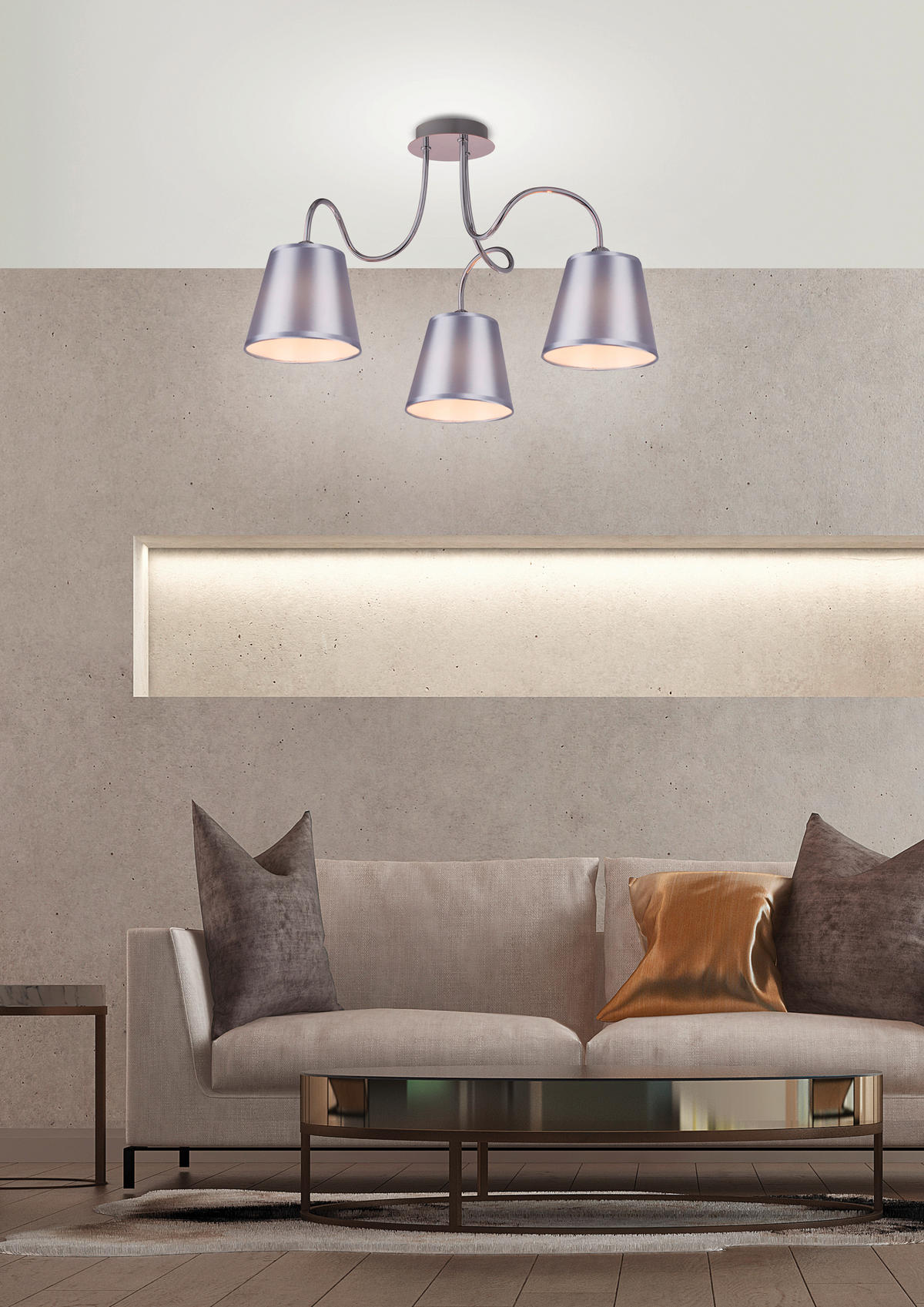 TAKLAMPA Luk 60/60/36 cm  - kromfärg, Klassisk, metall/plast (60/60/36cm)