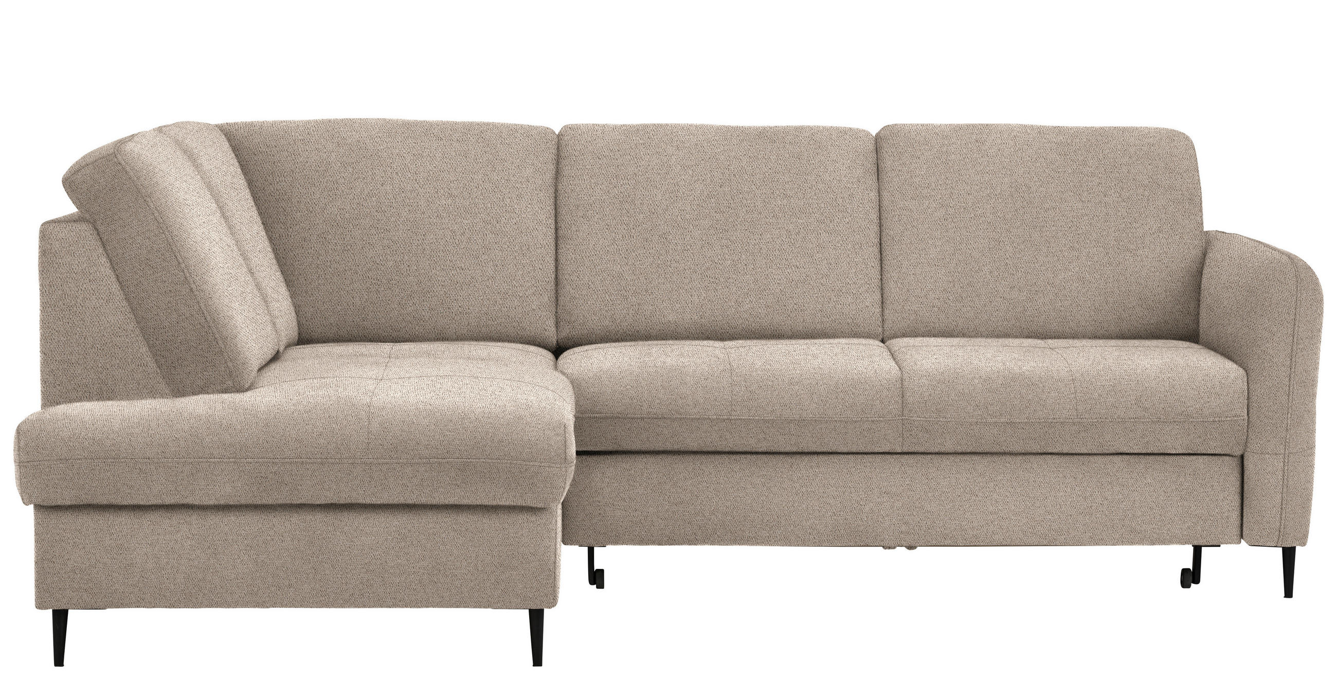 ECKSOFA Beige Chenille  - Beige/Schwarz, MODERN, Holz/Textil (184/241cm) - Carryhome