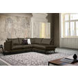 ECKSOFA in Samt Braun  - Schwarz/Braun, Design, Textil/Metall (241/200cm) - Carryhome